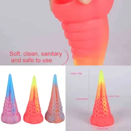 Nxy Dildos Dongs Cute Octopus Tentacle Suction Cup Silicone Anal Plug Monster Penis Vaginal g Spot Stimulator Sex Toys for Women Vagina 220511