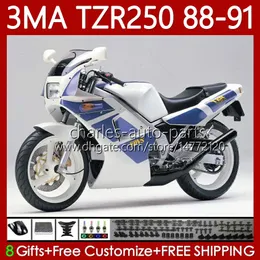 Bodys Kit For YAMAHA TZR-250 TZR 250 TZR250 R RS Blue white RR 88-91 Bodywork 115No.20 YPVS 3MA TZR250R 88 89 90 91 TZR250-R TZR250RR 1988 1989 1990 1991 MOTO Fairings