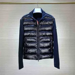 Męskie Parkas Winter Men Kurtki modowe wełniane dzianiny i 90% białej kaczki Pobland Patchwork Zipper Up Cardigan Man Autumn Pleats NFC Scan