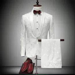 Italian Men Tailcoat White Wedding Suits For Men Groomsmen Suits 2 Pieces Peaked Lapel Groom Wedding Dress Men Suits 201106