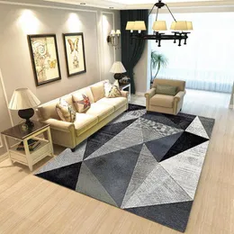 Dywany nowoczesne geometryczne druk salon dywan krystaliczny aksamitna sypialnia sypialnia łóżko dywani