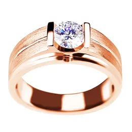 Klassischer, mattierter Moissanit-Ring für Herren, 18 Karat Weißgold plattierter Diamantring, mattierter, zurückhaltender und stabiler Business-Sandringschmuck