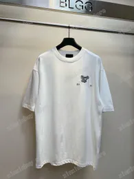 22SS 남성 여성 디자이너 T 셔츠 티 파리 동물 자수 짧은 슬리브 크루 크루 넥 스트리트웨어 흰색 검은 색 XinxINBUY XS-L