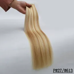 P27 613 Invisible Skin Weft Remy Tape In Human Hair Extension Blonde Natural Black Brown Piano Color Indian Brazilian Seamless hair Extensions 100g 40pcs