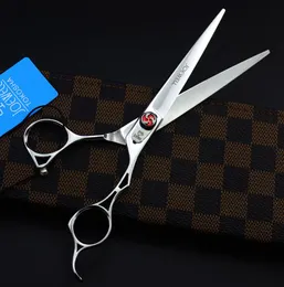 JoeWell 7,0 cala 440c nożyczki do cięcia włosów ze stali nierdzewnej z skórzaną skrzynką profesjonalne narzędzie fryzjerskie