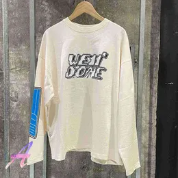 Moletom com capuz masculino Wedone primavera e verão nova carta divertida solta manga comprida Welldone camisetas