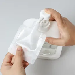 Förvaringspåsar 30/50/100 ml Lotion Dispenser Bag Transparent Flip Cap Packaging Hand Sanitizer Shampoo Makeup Fluid Bott ContainerStorage
