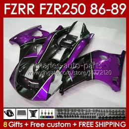 Kit carenature per YAMAHA FZR250R FZR250 FZR 250 R RR 86 87 88 89 FZR-250 Corpo 142No.83 FZR250RR 86-89 FZRR FZR 250R 250RR FZR-250R 1986 1987 1988 1989 Carrozzeria stock viola