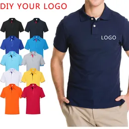 İş adamları polo gömlekler özel baskı resim şirketi kişiselleştirilmiş t shirt 65 pamuk 35 polyester yaz erkekleri üst 220713
