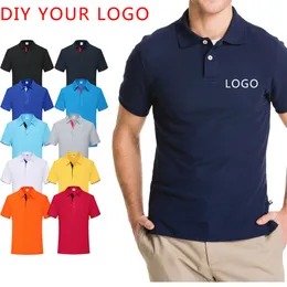 Polo da uomo d'affari Stampa personalizzata immagine Azienda Maglietta personalizzata 65 Cotone 35 Poliestere Estate Uomo Top 220713