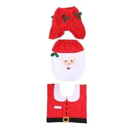 3PCSSet Juldekorationer för hem Elf Deer Santa Claus Toalett Seat Cover Lock År Xmas Ornament Y201020