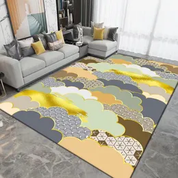 Tapetes de carpete nuvem carpete colorido geométrico infantil jogo tapetes tapetes de piso de flanela macia espuma de memória para coletores de sala de estar