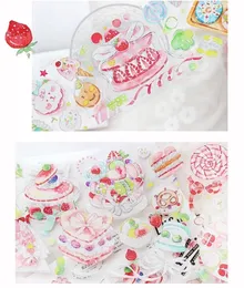 Gift Wrap Lovely Strawberry Cake Clear PET Tape For Card Making DIY Scrapbooking Label StickersGift