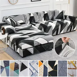 Geometry Sofa Cover Elastic for Living Room Modern Sectional Corner Slipcover Armchair Couch 1 2 3 4 seat 220615