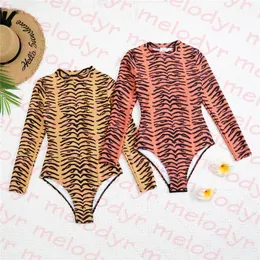 High Neck One Piece Swimwear Long Sleeve Bathing Suit Letter Printed Beach Surfing Swimsuit Diving Suit