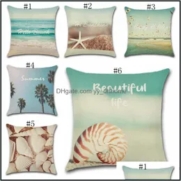 Pillow Case Bedding Supplies Home Textiles Garden Ll Cushion Ers Ocean Beach Decorative Hawaii Theme Throw Pillo Dhbvl