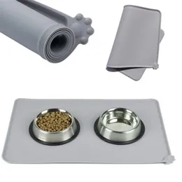 Silicone Pet Food Pad Dog Feeding Mat Waterproof NonToxic Pet Mat For Dog Cat Feeder Placemat Pet Supplies 201124