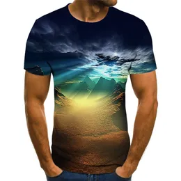 Natural theme men's T-shirt summer casual tops 3D printed T-shirt men's O-neck shirt fishing casual T-shirt plus size streetwear 220509