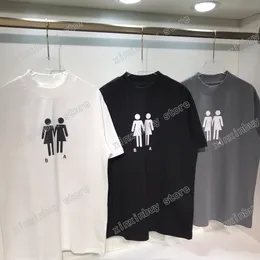 22SS男性女性デザイナーTシャツティーパリプライドレタープリントコットンクルークルーネックストリートウェアXINXINBUYブラックホワイトS-2XL