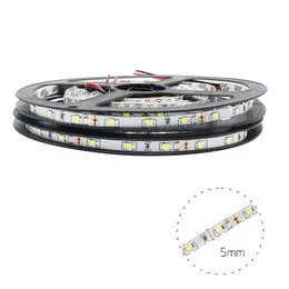 LED -remsor SMD 2835 DC12V Ingen vattentät IP20 5mm bredd Slim PCB 300LEDS 5M LED -ljus Flexibel lampstempa 5V