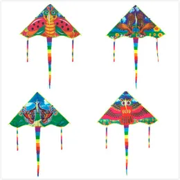 60 cmカラービースイーグルス蝶フクロウスタイルミディアム伝統的な折りたたみ式カイト卸売レクリエーション製品屋外キッズギフト100個