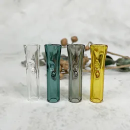Tobacco Herb Filter Smoking Heady Tips Hand Pipe Mini Small Mouth Holder Glass Pipes With Flat Round Mix Color Send Pyrex Glass Tube for Rolling Papers Wholesale