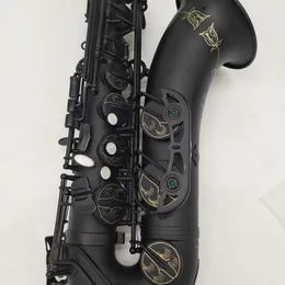 Sassofono tenore professionale nero opaco tono B antico artigianato spazzolato splendidamente scolpito tono di alta qualità del sax tenore