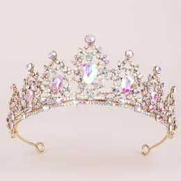 Cristallo AB europeo Big Queen Crown Hairwear Accessori per capelli da sposa da sposa Gioielli Diademi da sposa Gioielli per corone da principessa