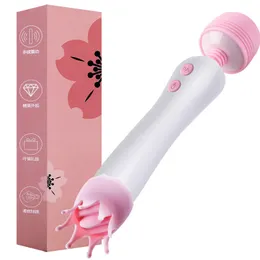 Massage Double Head Vibrators AV Magic Wand Vibrator Tongue Slicking Sex Toys For Women Clitoris Stimulator Vaginal Massager LG-09