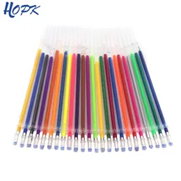 12 ColorsSet Ballpint Gel Pen Highlight Rod Rod Color Ink Full Shinning Refill Målning Pen School Student Drawing Color Pen 220714