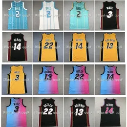 NC01 NCAA 2 Lamelo Ball Jersey Bam 13 Jimmy Tyler 22 Butler Jersey 14 Herro Ado Dwyane 3 Wade 스티치 드래프트 시티 농구 유니폼