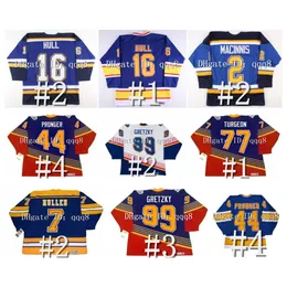 Vintage Wayne Gretzky Hóquei Jersey Glenn Hall 2 Al Macinnis 7 Joe Mullen 11 Brian Sutter 16 Brett Hull Shayne Corson Tony Twist Chris