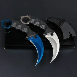 Coltello ad artiglio a lama fissa di alta qualità 5CR15Mov Manico in acciaio ABS Karambit tattico con fodero in ABS