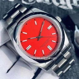 Modedesigneruhren 41mm Herren wasserdichte Uhren Silber Gelb Schwarz Blau Grün Rot Zifferblatt Automatik Stahl 316L Herren 124300 Leuchtende Uhr