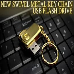 DHL SHIPPING 8G / 16GB / 32GB / 64GB / 128GB / 256GB GOLD METAL ROTATION USB Flash Drive / Faktisk kapacitet Pendrive / Good Quality USB 2.0 Memory Stick