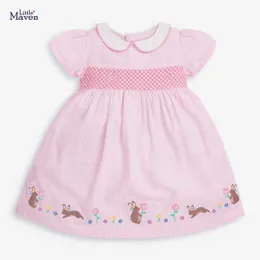 Little Maven Elegant Baby Baby Girls Dress Fress for Year Cotton Children Compans Disual Pink for Kids 27 year 220617