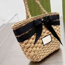 Weaving Bag Woman Bags Vintage Summer Designer Handbags Tote Women Woven Handbag Shopping Bags Travel Beach Purse Wicker Hand Strap