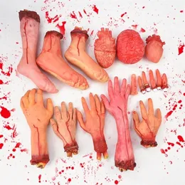 Halloween Cosplay Supplies Horror Props Bloody Haunted House Party Decoration مخيف يدوي اليد Foot Foot Heart 220815