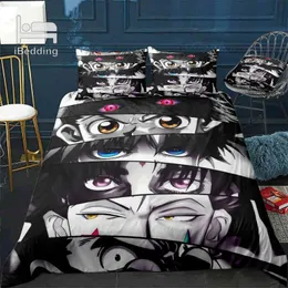 Hunter x Beding Set Set Японское летнее одеяло в аниме -подростковом подростковом кровати с двойным размером детские кровати стеганые одеяла и стеганое одеяло