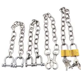 BDSM Accessories Double Ends Metal Chain Lock For Restraints Handcuffs Connect Bondage Various Style 20cm/40cm/60cm SM sexy Shop