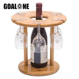 GoalOne Wine Glass Rackフリースティングステムウェアストレージ天然竹の木製ESテーブルトップホルダー220509