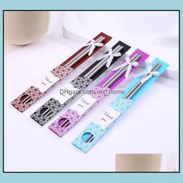 Chopsticks Flatware Kitchen Dining Bar Home Garden New East Meets West Stainless Steel Chinese Style Wedding F Dhogf