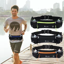 Running Waist Bag Marathon Men Women Outdoor Riding Fitness With Water Bottle Waterproof Phone Sport Belt s 220520