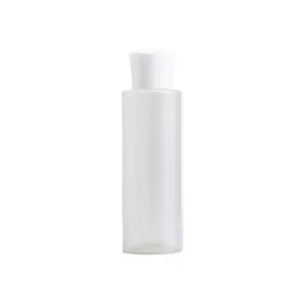 Packing Pearl White Forsted Bottle Flat Shoulder Pet Material Whiteness Cover med Plug Empty Refillable Cosmetic Portable Packaging Container 120 ml