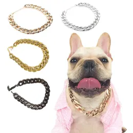 Colar de vestuário para cães colar de cachorro moda pitbull Gold Chain Jeia e acessórios de metal cool de metal para cães Catsdog