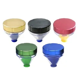 63 MM Grinder per tabacco a 2 strati Smoke Accessroy Alluminio Metal Herb Grinder Triangolo rovesciato Denti a forma di filtro Net Dry 5 colori