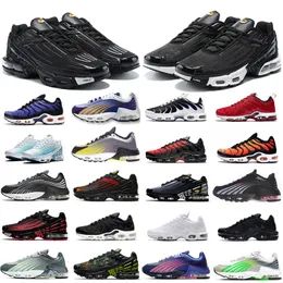 WITH BOX Laser Blue Mens Tn 3 Plus Run Shoes TN3 Black Iridescent Blood Orange Multicolor Trainers Sneakers size 36-45