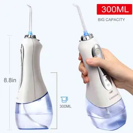 Cosoul Oral Irrigator Dental Water Flossser 300 ml Big Capacity trådlösa Portable Teeth Cleaner Professional Water Jet Home Use 220510