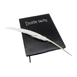 A5 Anime Death Note Book Feather Pen Set Leather Cover Book Animation Art Write Journal Pad 220713