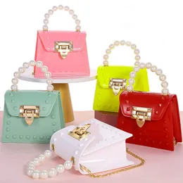 Handbags Princess Crossbody Shoulder Pearl Handle PU Bag Girls Purse